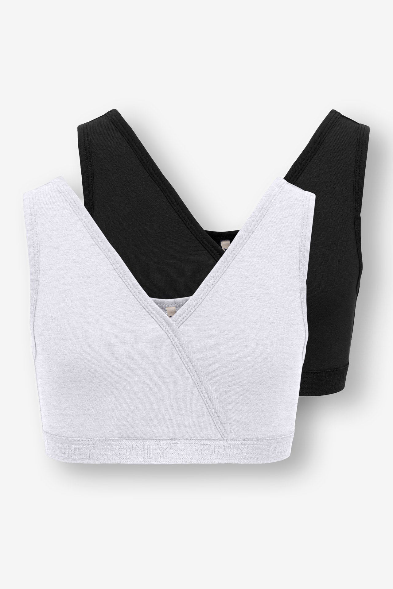 KOGLOLA Doppelpack Bralettes - Light Grey + Black