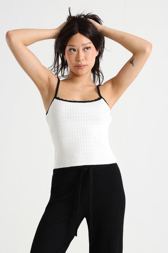 Strick Crop Trägertop - Ecru