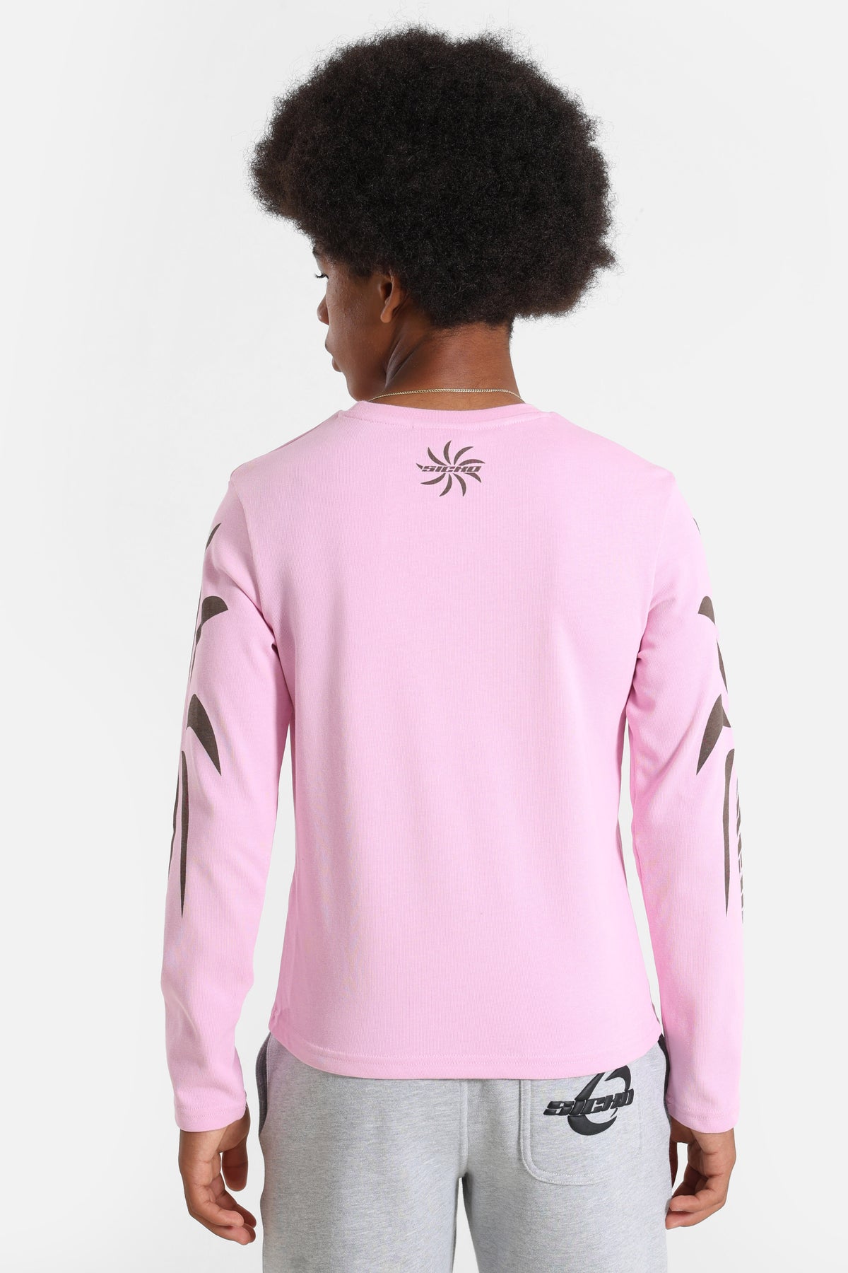 Shirt manches longues - Rose + Brun