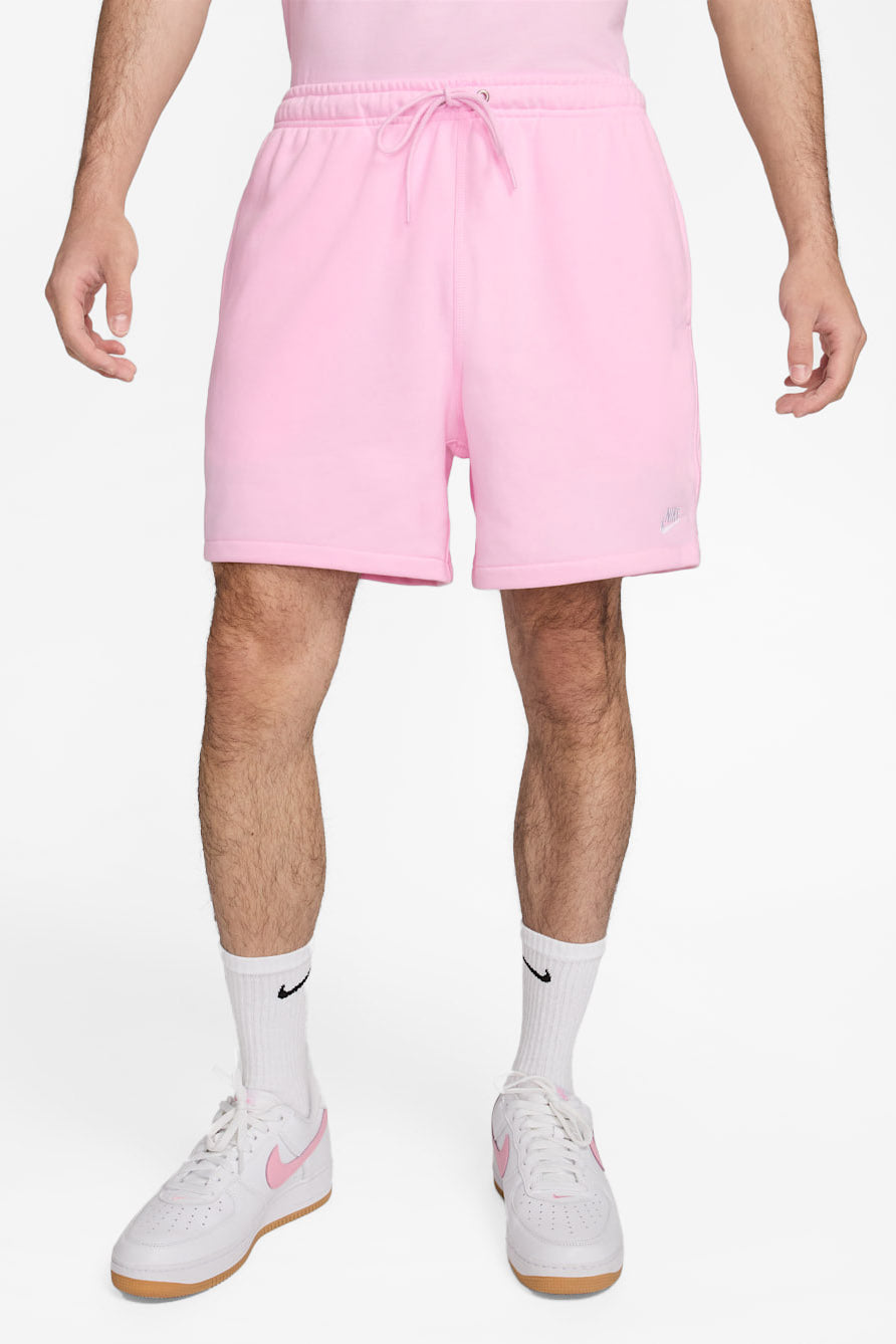 Shorts Sportswear Club in felpa - Pink Foam + White