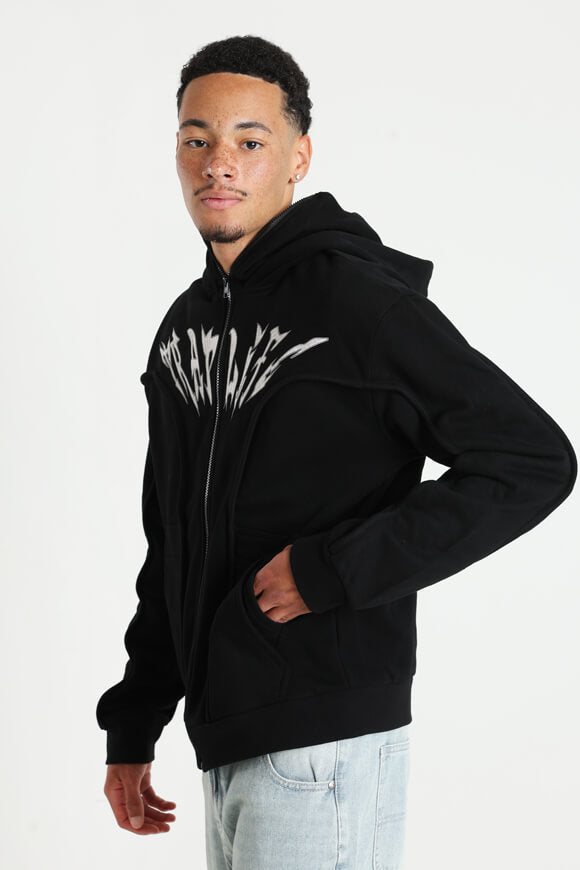 Kapuzensweatjacke - Schwarz