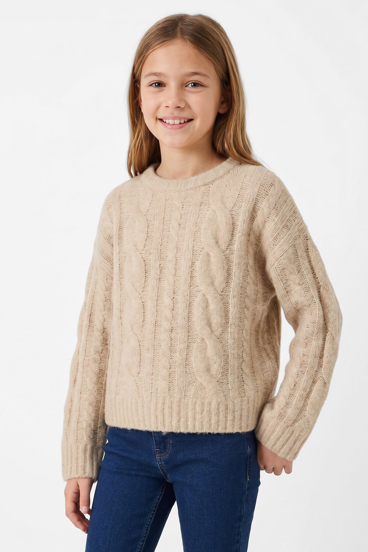 NLFKLEAVECABLE knitted sweater - Oatmeal