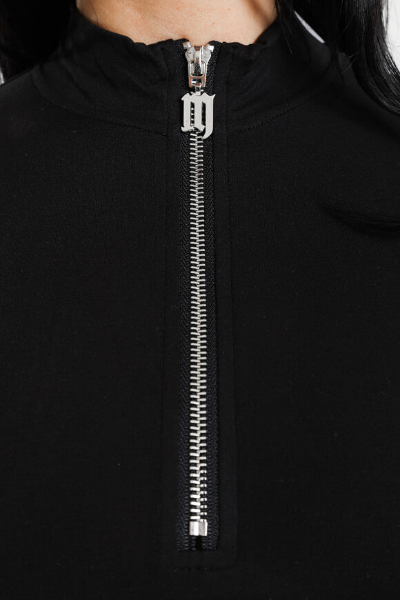 Crop Langarmshirt - Schwarz