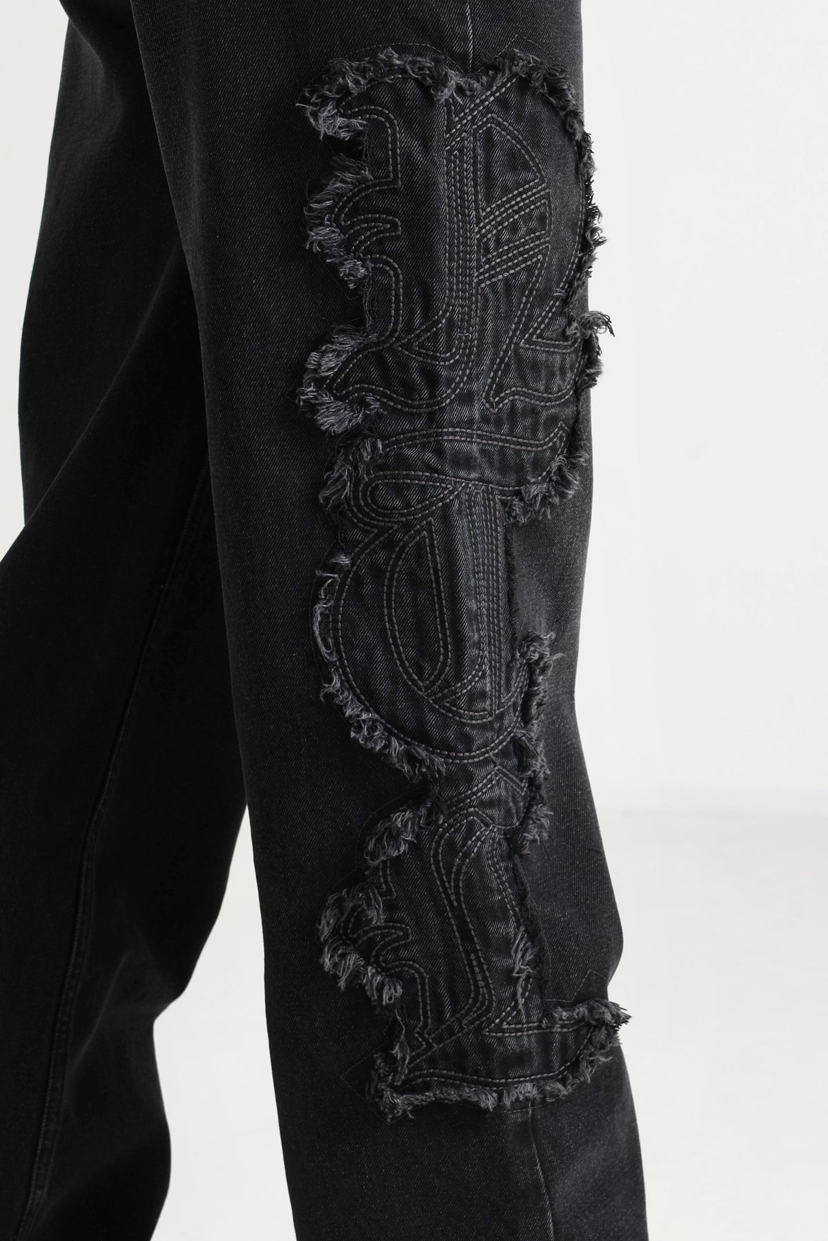 Straight Fit Jeans - Gewaschen Schwarz