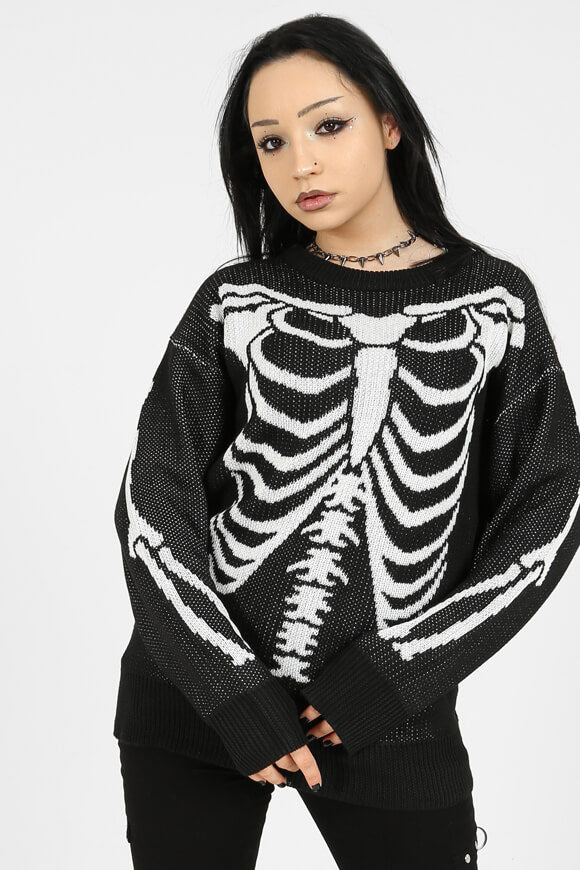 Oversize Strickpullover - Schwarz