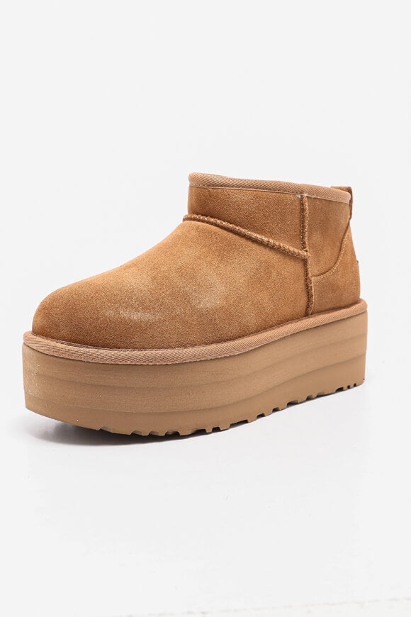 Classic Ultra Mini gefütterte Plateau Stiefelette - Chestnut