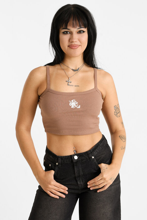 Summer Soul Top court côtelé à bretelles - Portabella