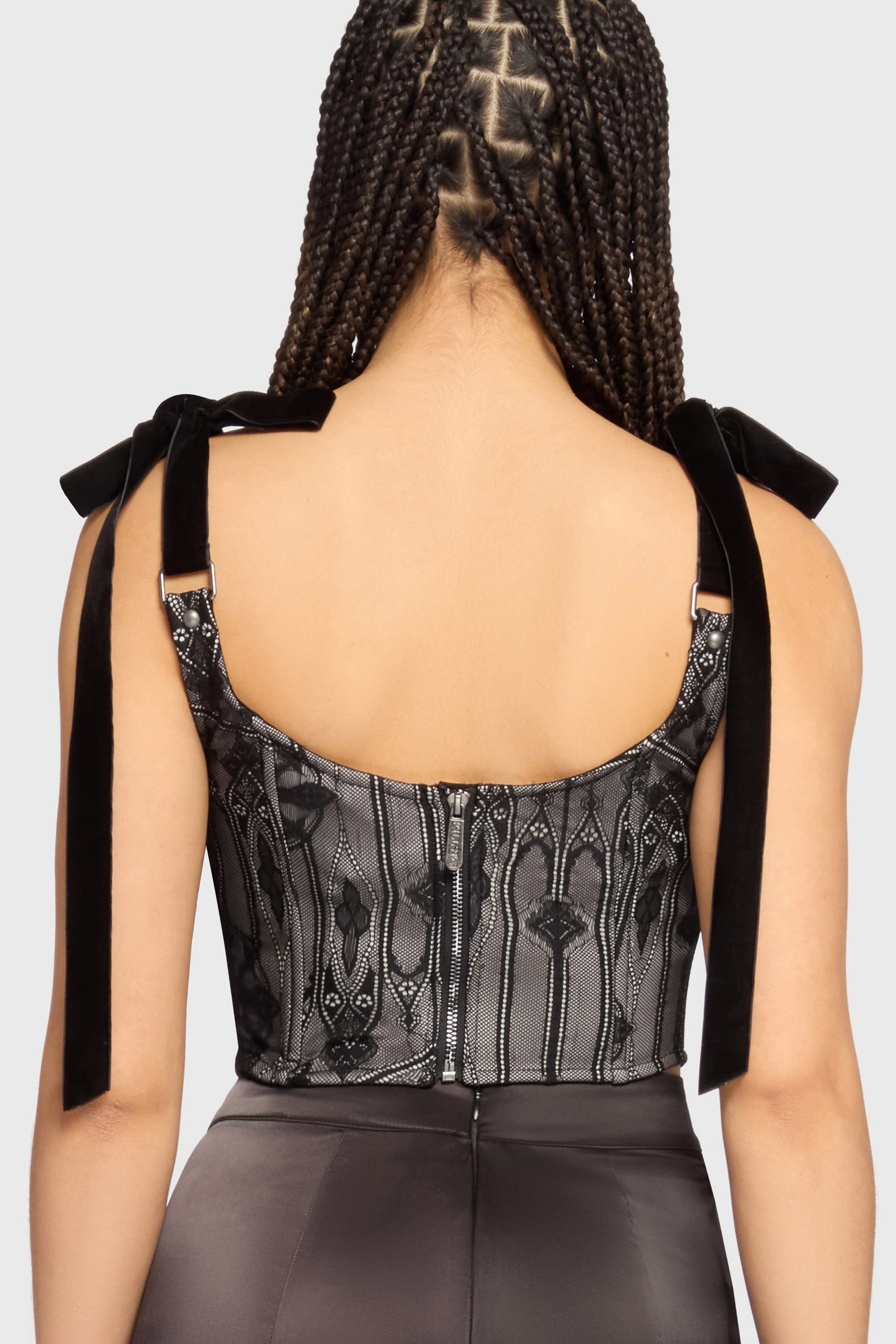 Hallowed Oscura Corsage-Top - Black + Grey