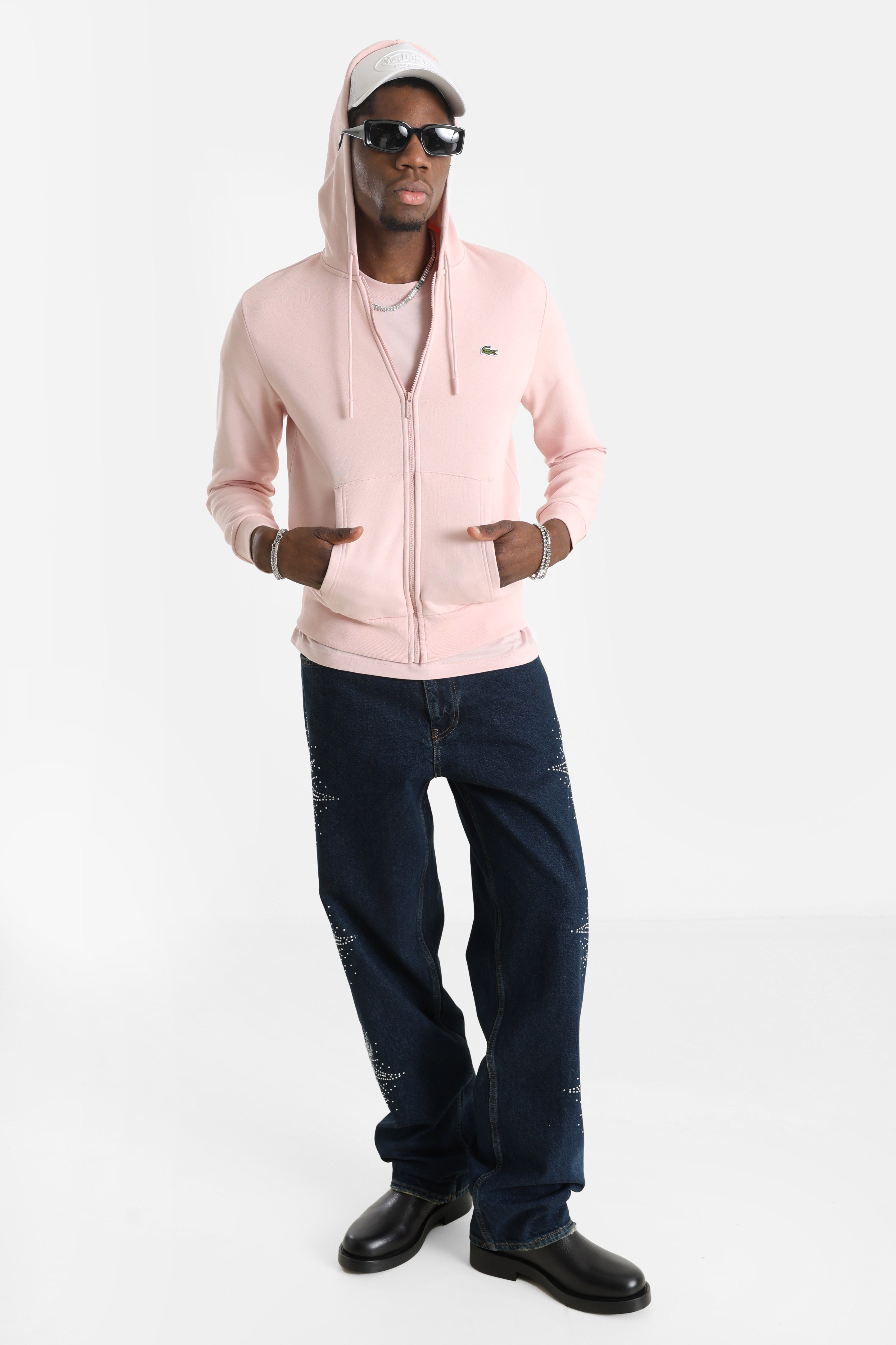 Kapuzensweatjacke - Pale Rose