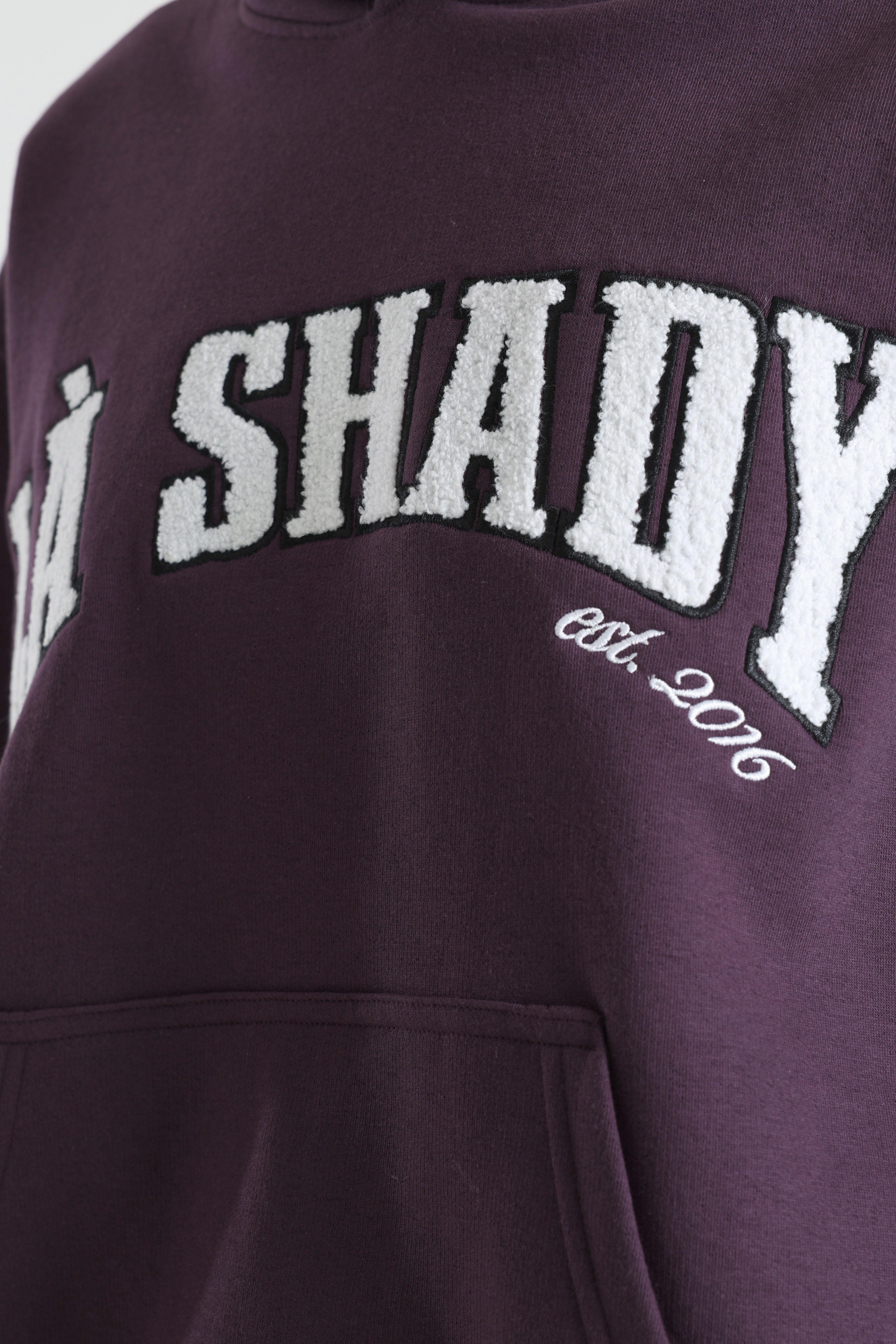 Sweatshirt à capuchon - Aubergine + Blanc