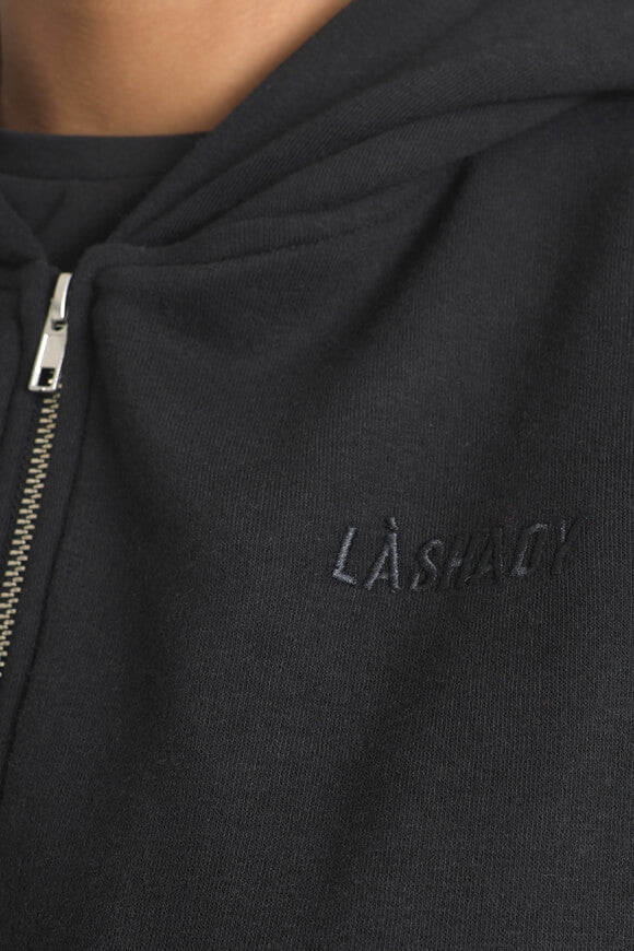 Oversize hooded sweat jacket - black