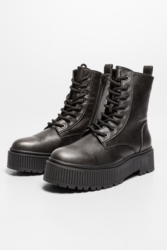 Bottines plateau à lacets - Pewter