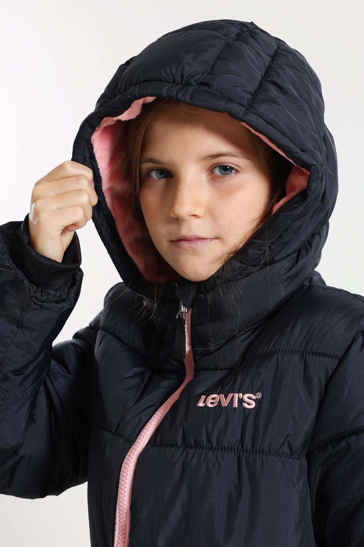 Pufferjacke - Dark Navy + Pink