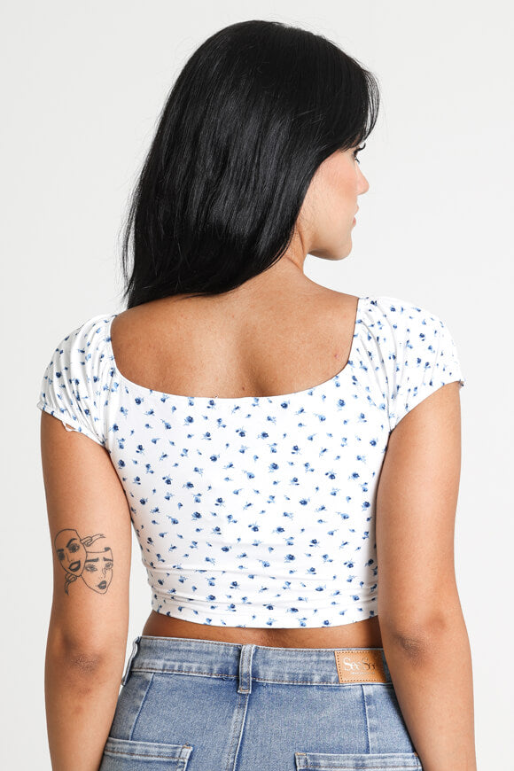 Off Shoulder Crop Shirt - Offwhite