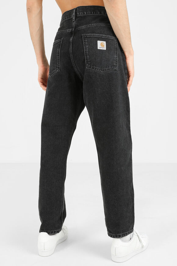 Newel Relaxed Tapered Fit Jeans - Black Stone Washed