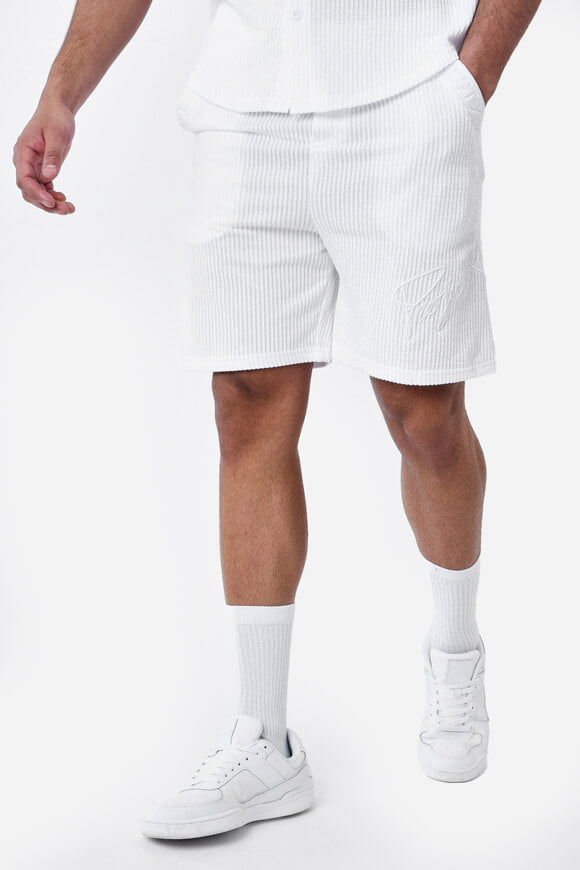 Shorts mit Strukturstoff - White