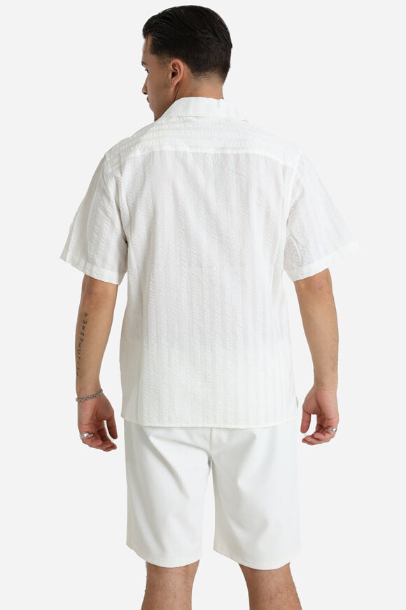 Strukturiertes Hemd - Weiss