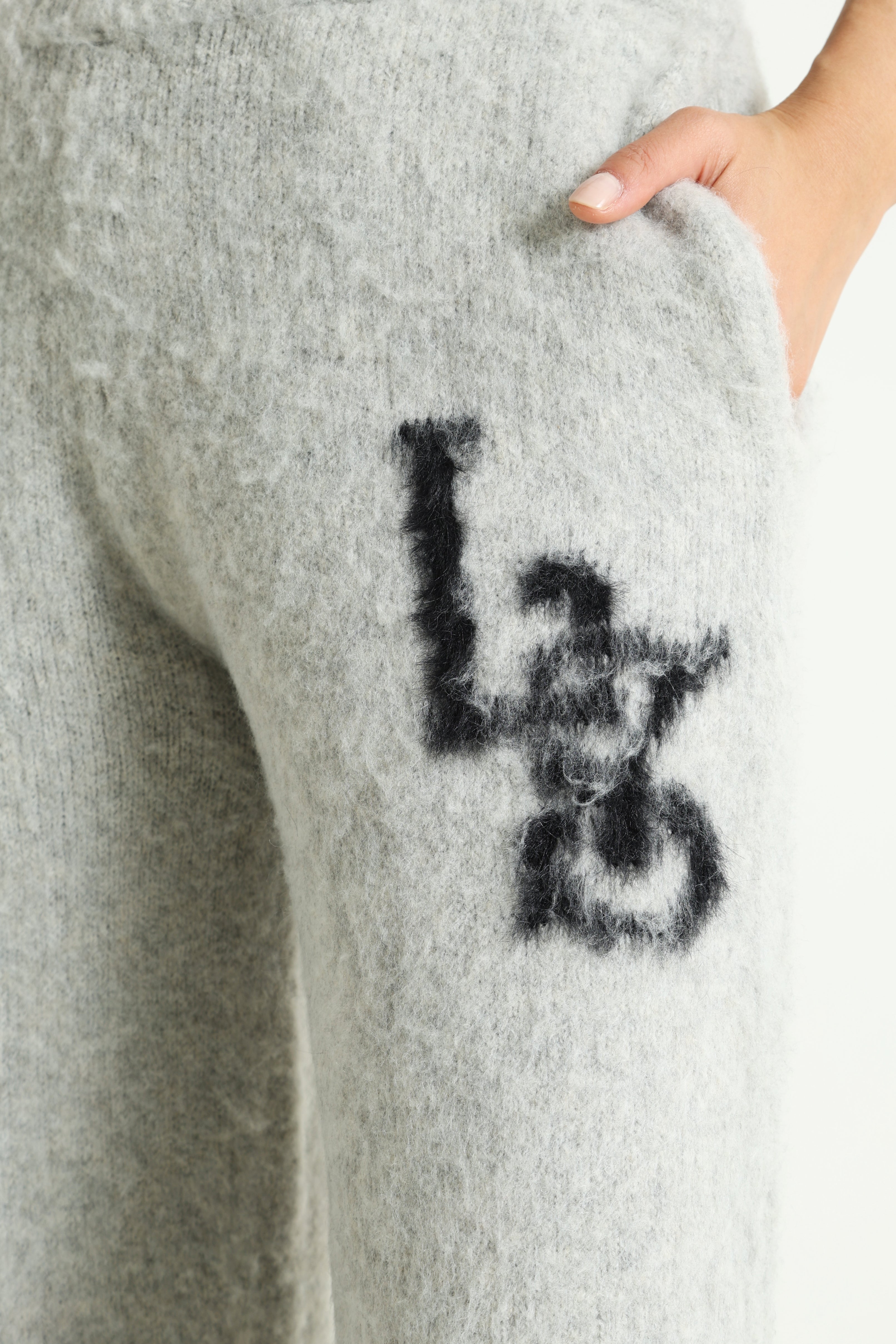 Strickhose - Hellgrau meliert