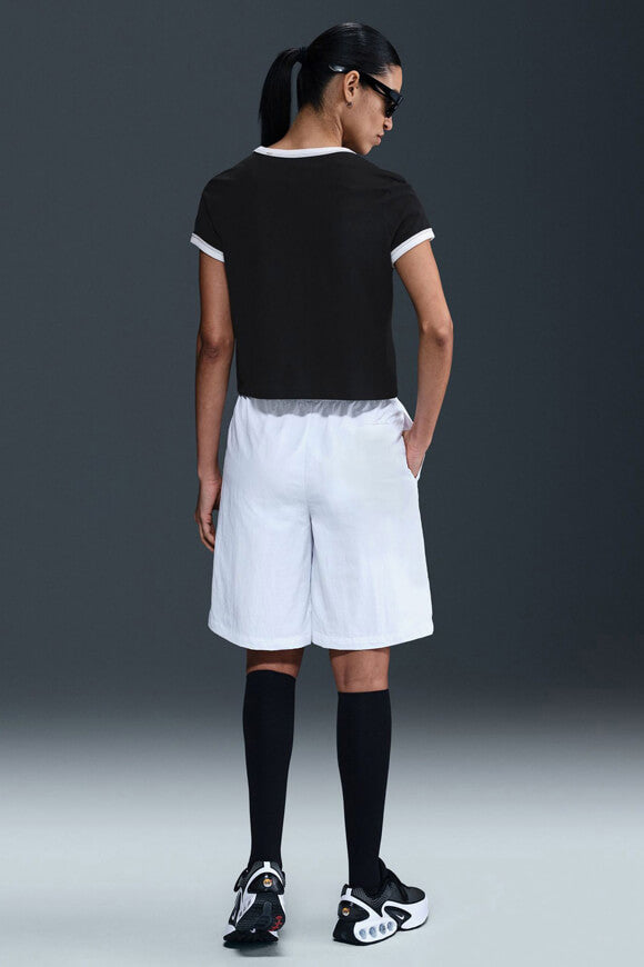 T-shirt corta con bordi a contrasto - Black