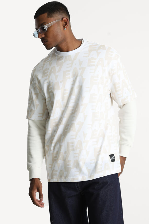 T-shirt - White + Light Beige