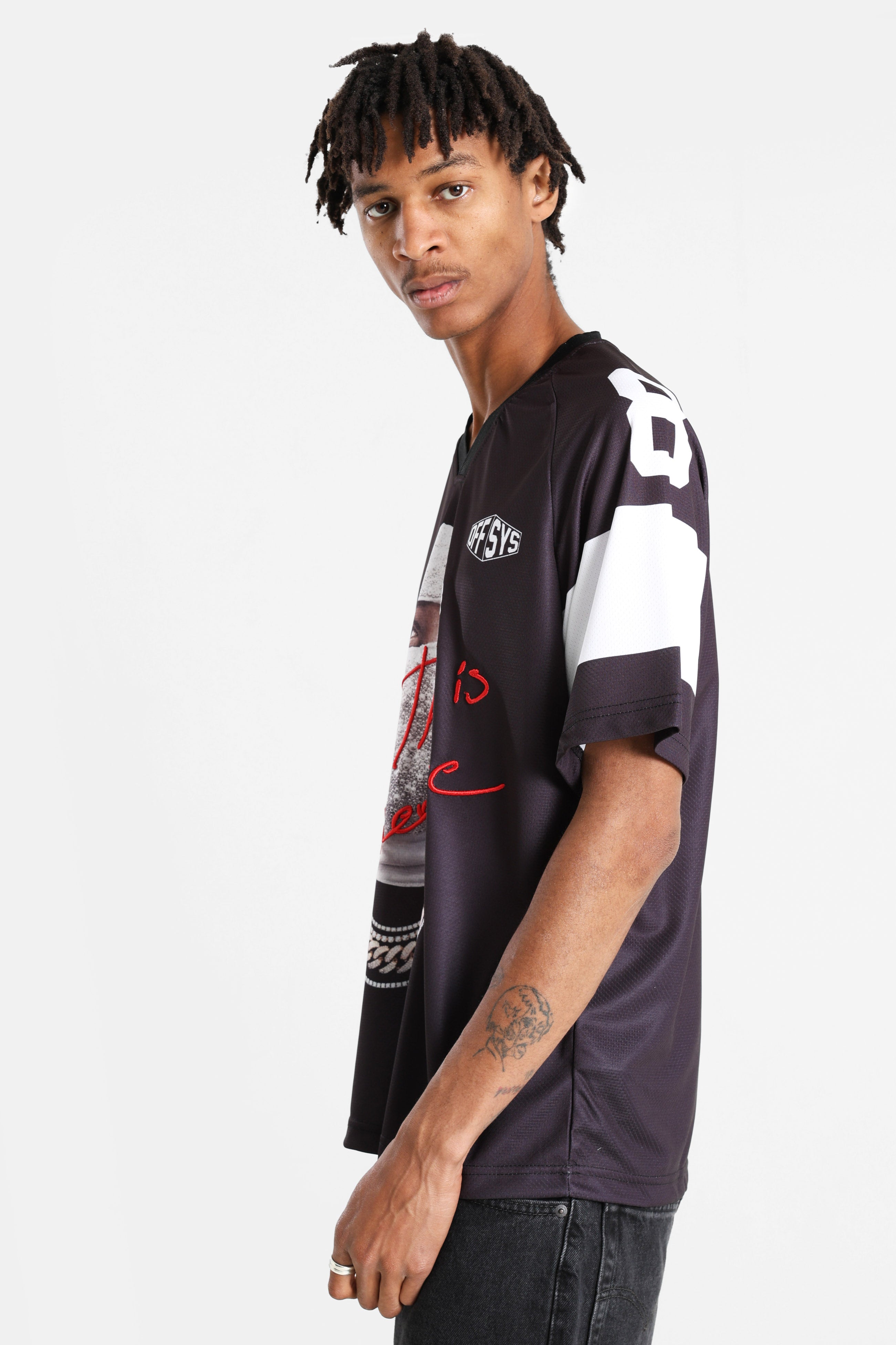 T-shirt in mesh - Black + White