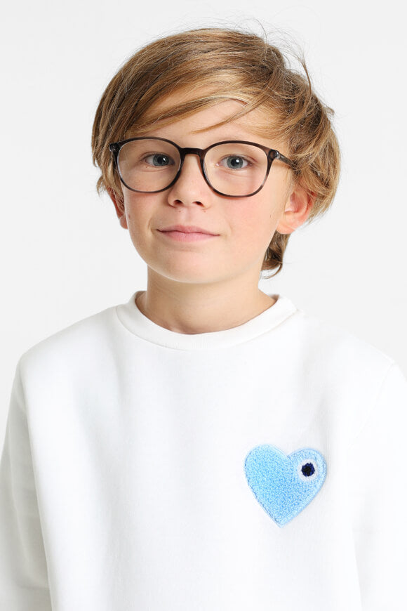 Heart sweatshirt - Offwhite + Light Blue