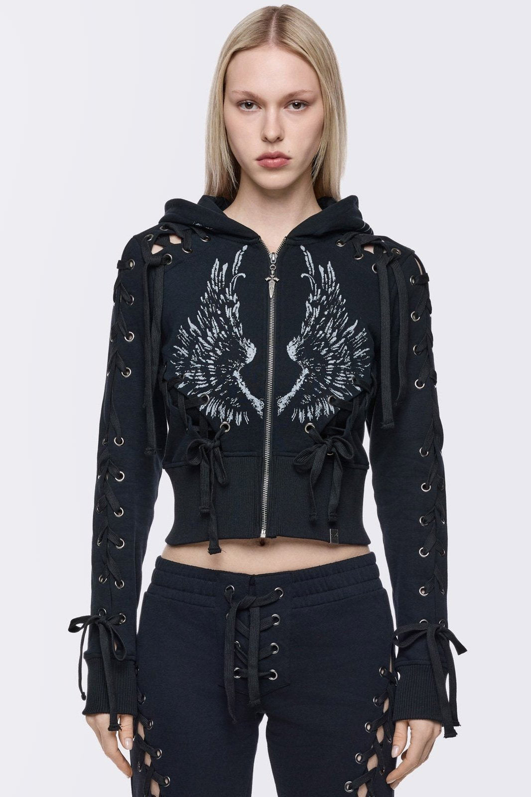 Grave Crop Kapuzensweatjacke - Black