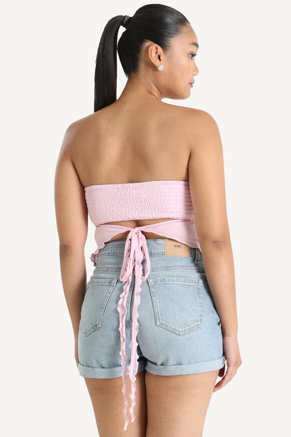 Bandeau Crop Top - Rose clair