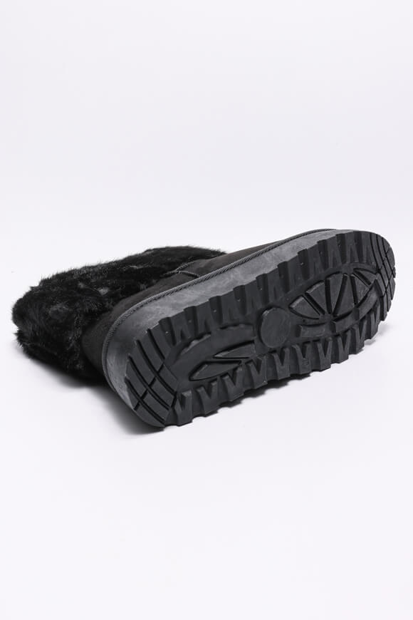 Gefütterte Plateau Stiefelette - Black