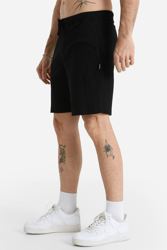 Strukturierte Stoffshorts - Schwarz