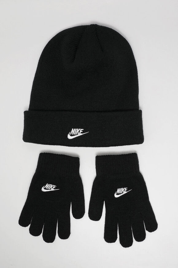Set: Beanie und Handschuhe - Schwarz