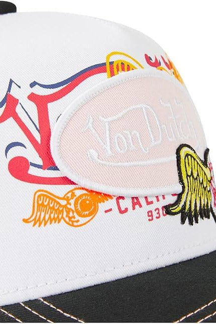 Casquette trucker / snapback - White + Rose + Black
