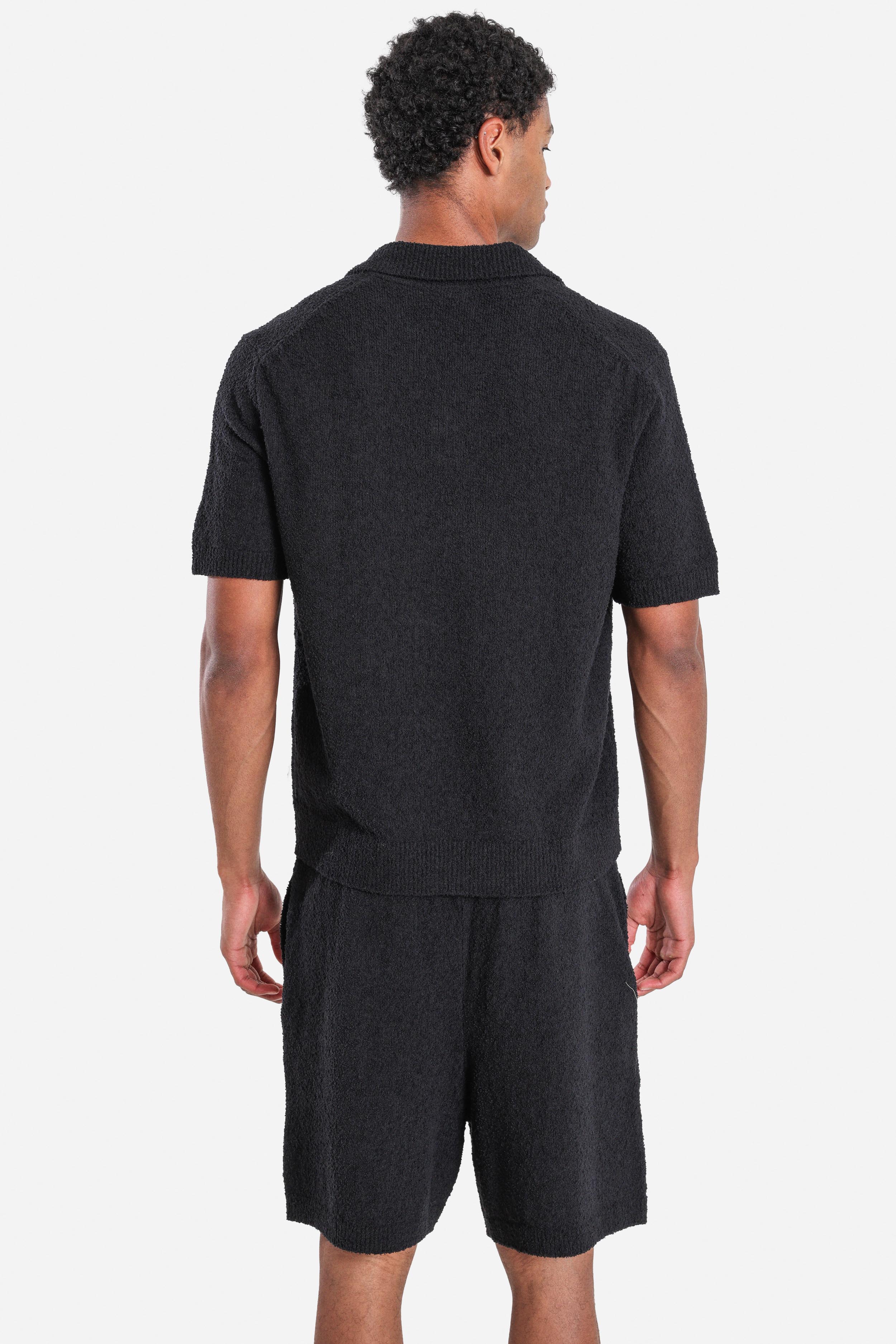 Polo en maille bouclette - Black
