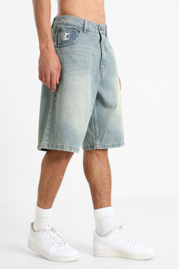 Short baggy fit denim - Bleached Blue