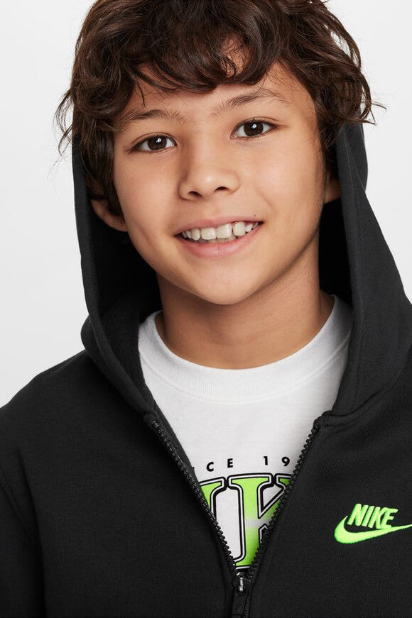 Sportswear Club Fleece sweat zippé à capuchon - Black + Yellow