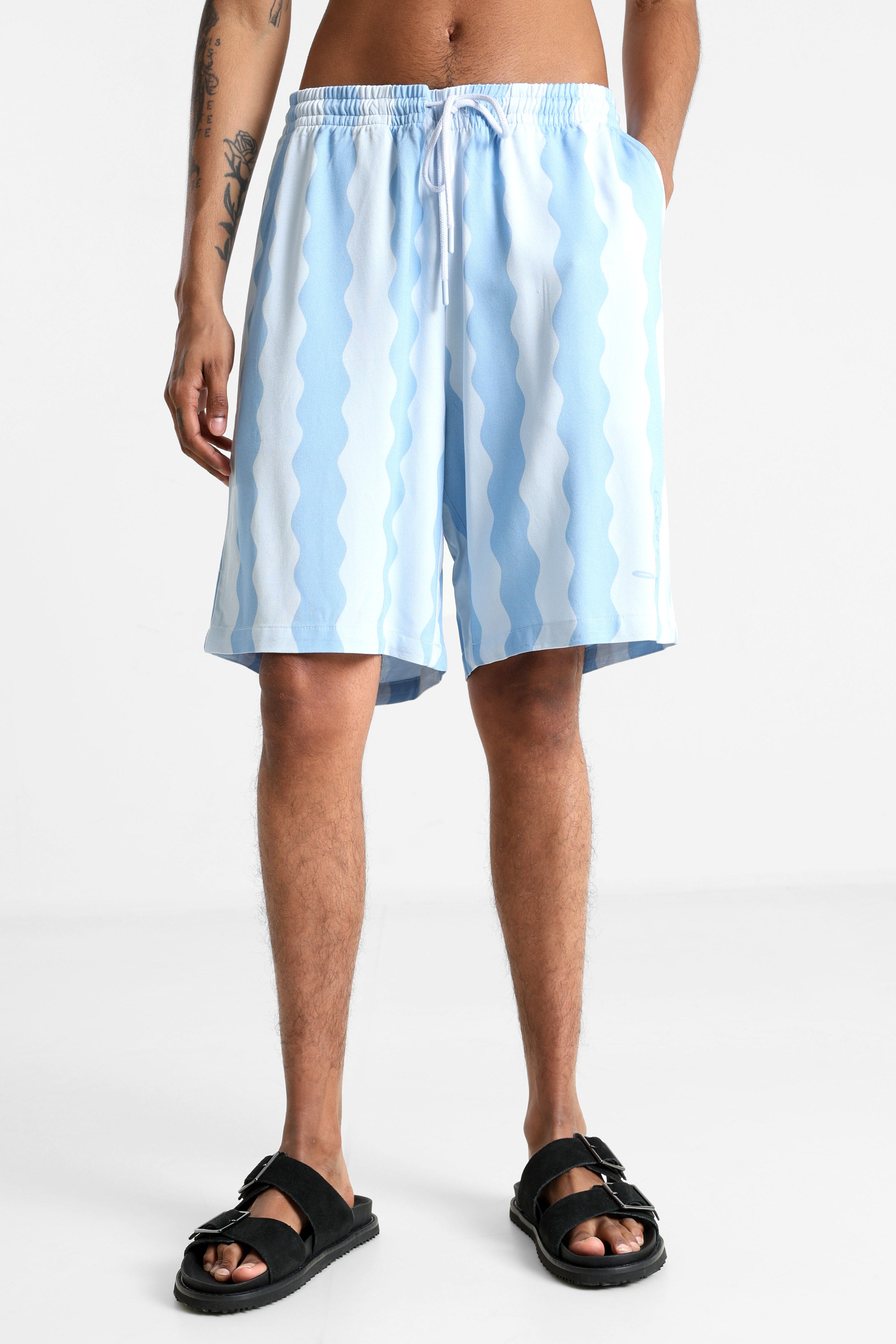 Short en tissu - Bleu clair