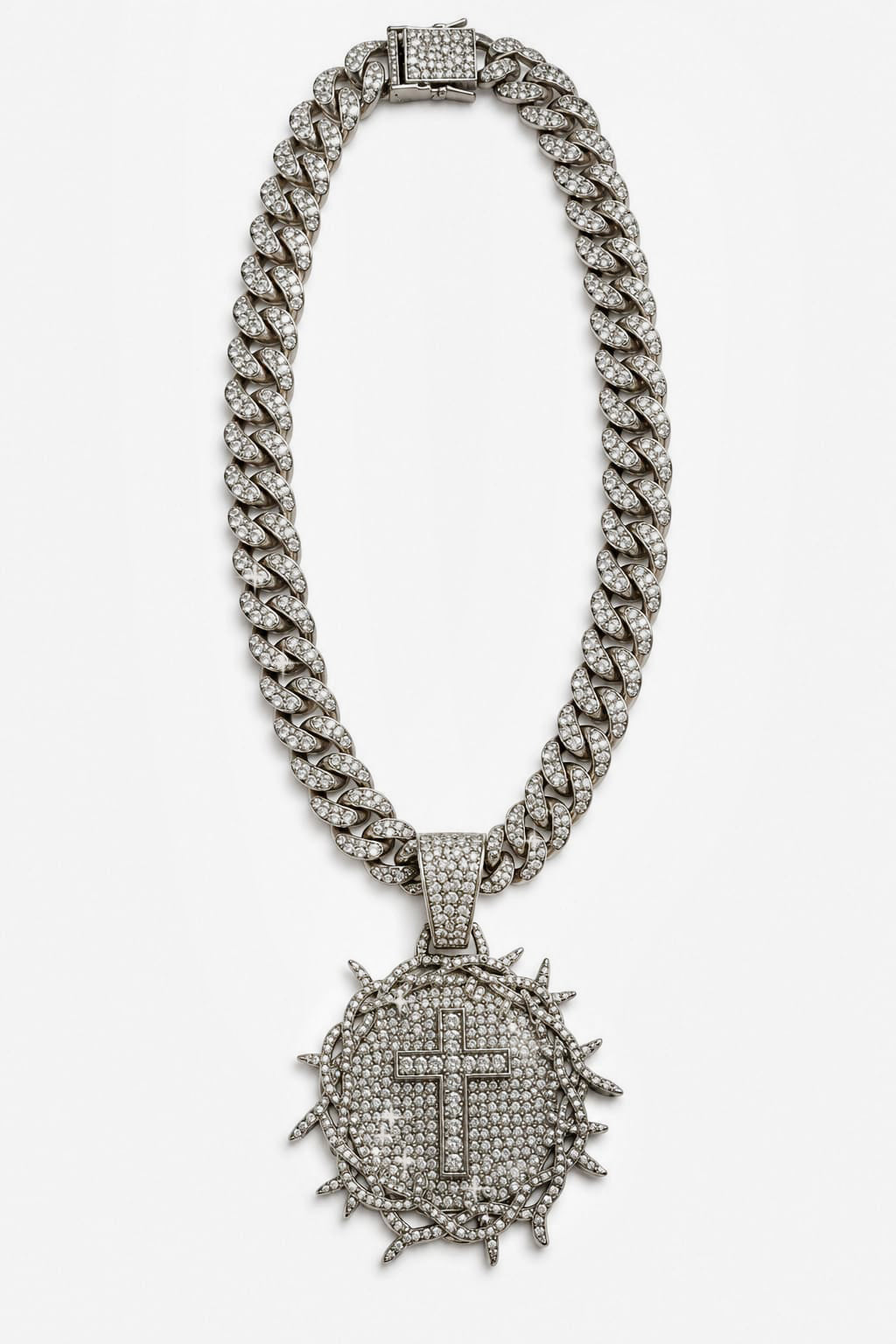 Collana a catena con strass - Silver