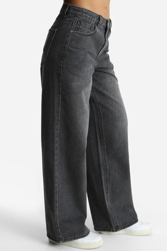 Wide Leg Jeans - Used Black