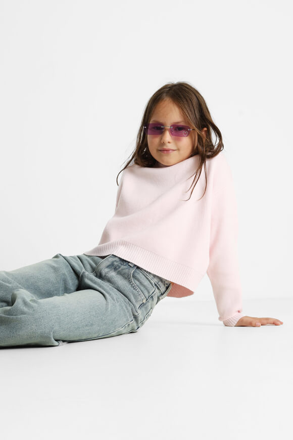 Crop knit sweater - light pink