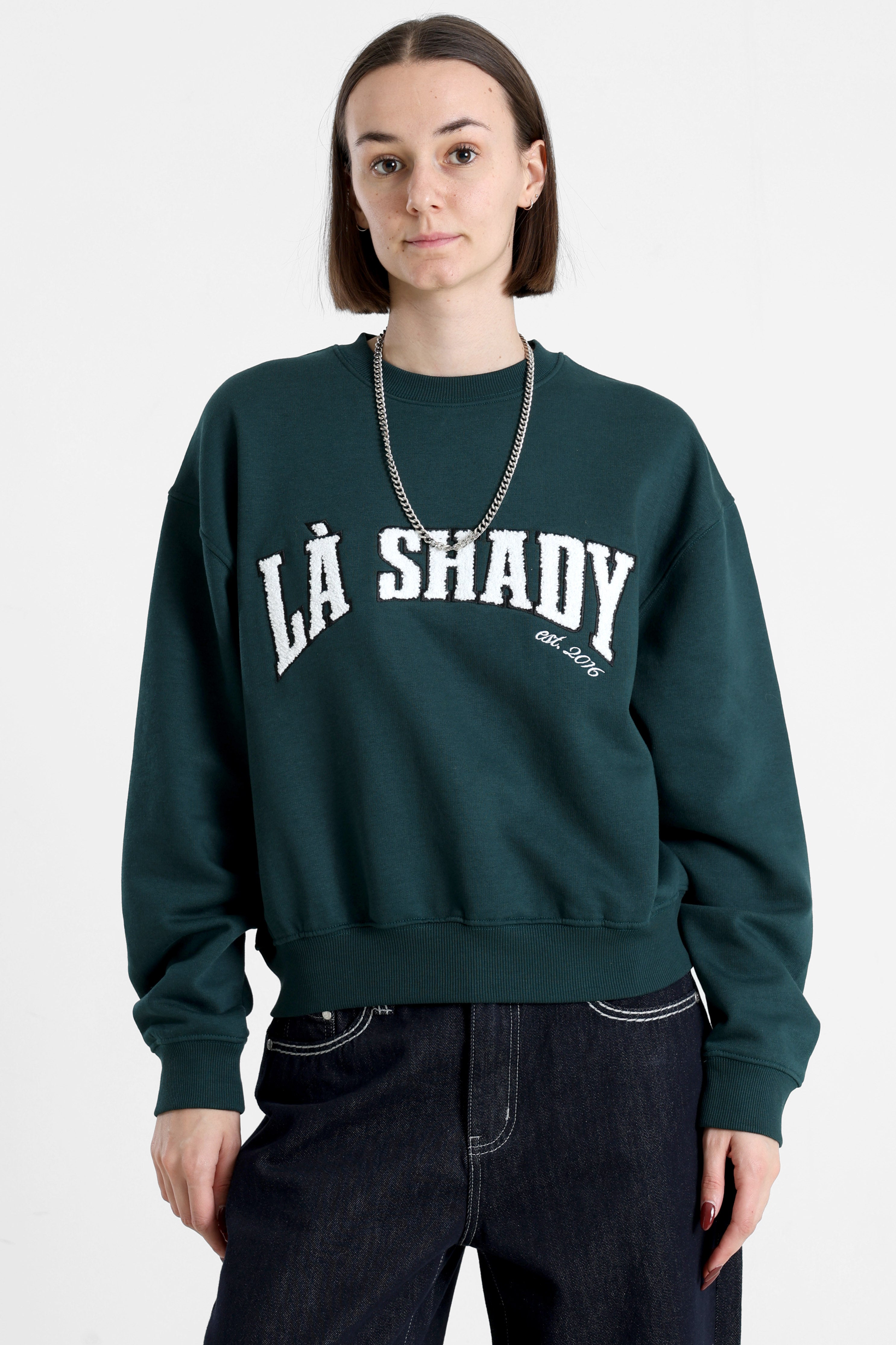 Sweatshirt - Vert foncé + Blanc