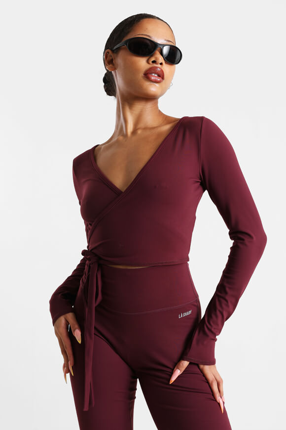 T-shirt à manches longues Crop - Bordeaux