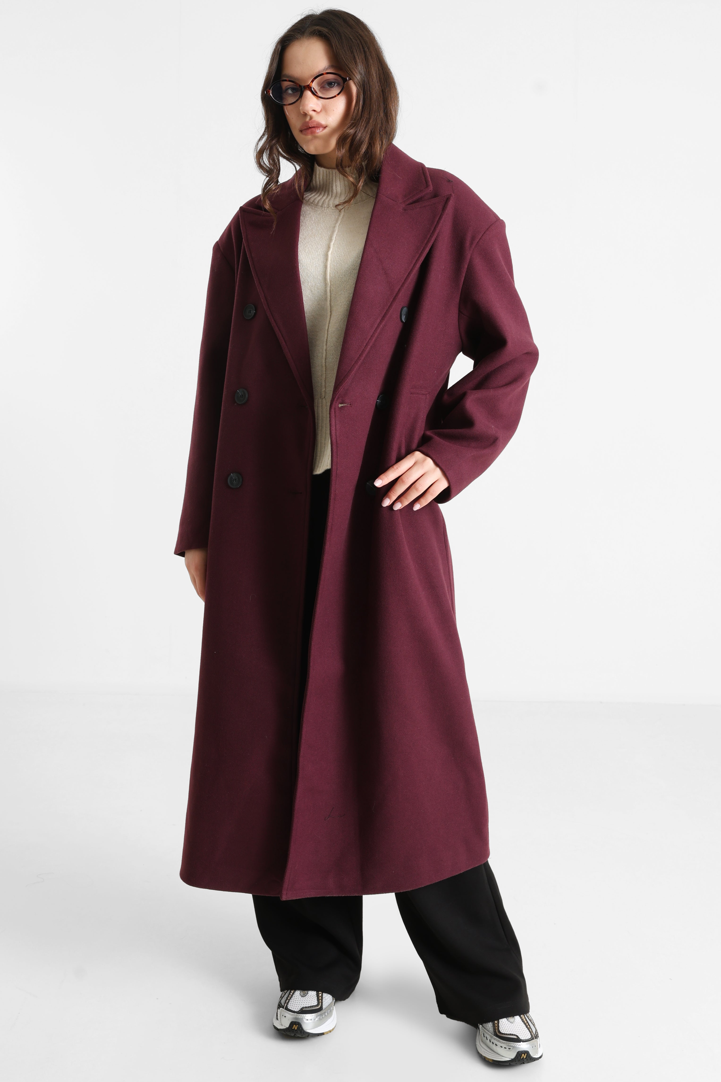 Manteau ONLBRAKE - Mauve Wine