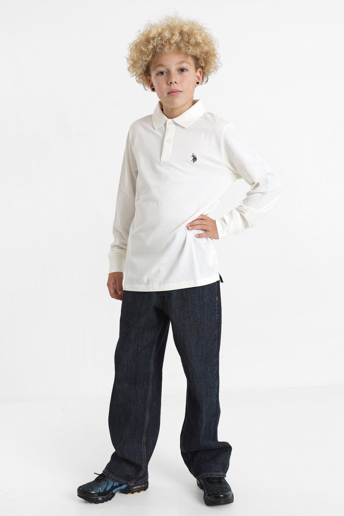 Clif long-sleeve shirt - Offwhite + Navy