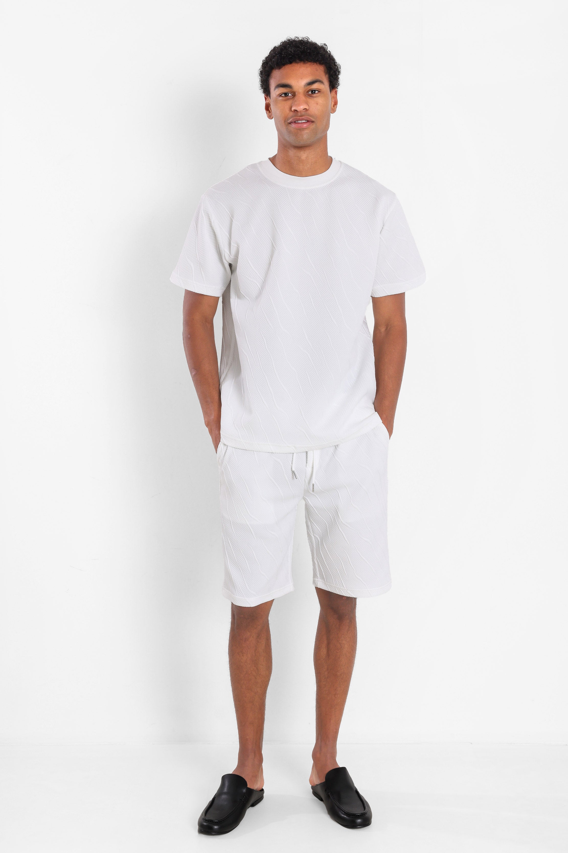 Strukturiertes T-Shirt - Offwhite