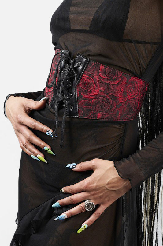 Crimson cintura a vita alta - Black + Red