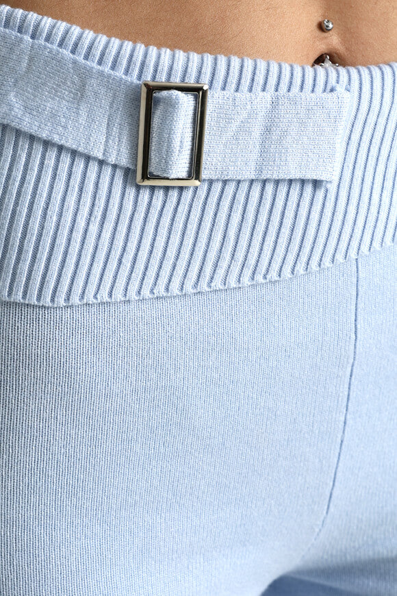 Flare Strickhose - Hellblau
