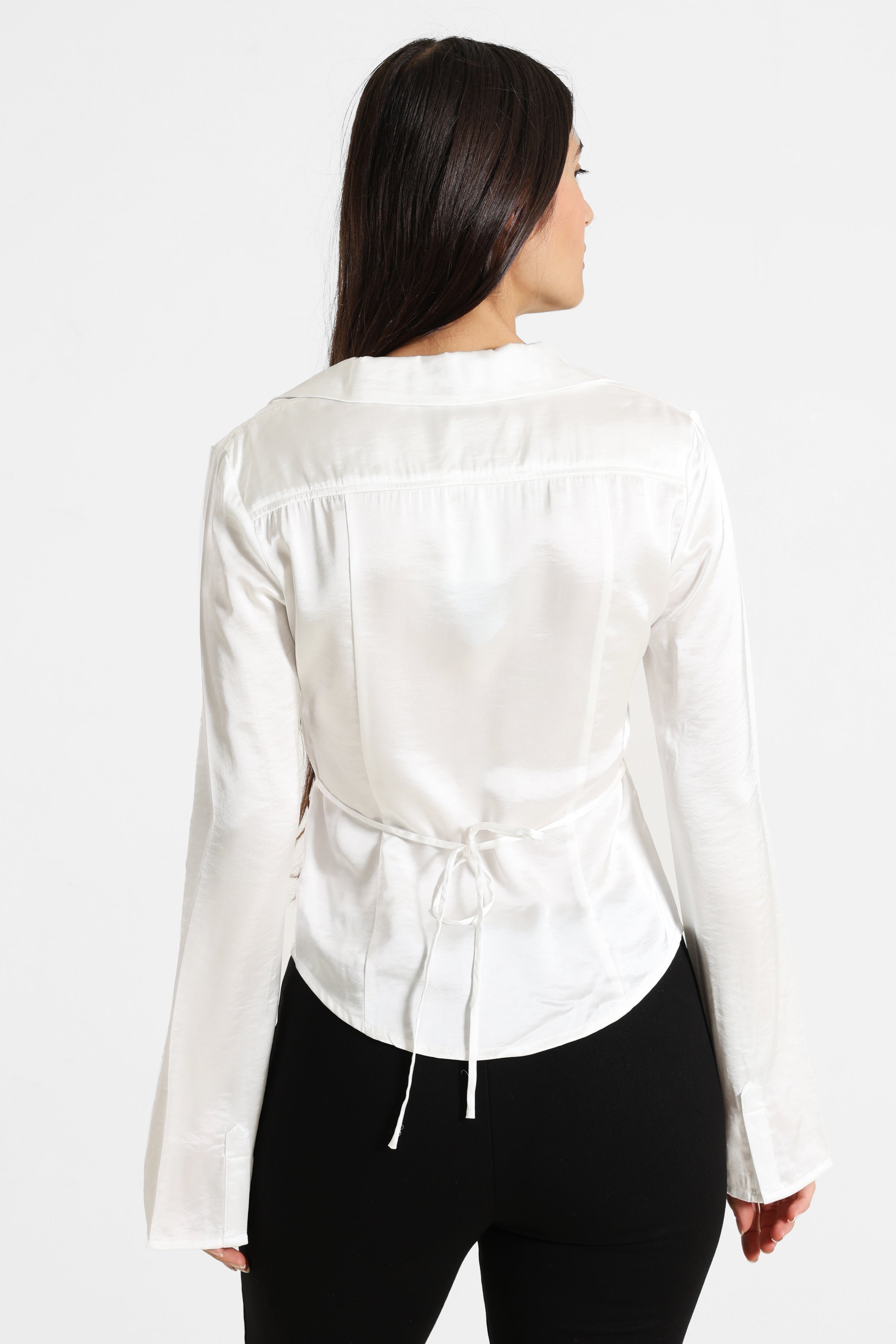 Chemise satinée - Ecru