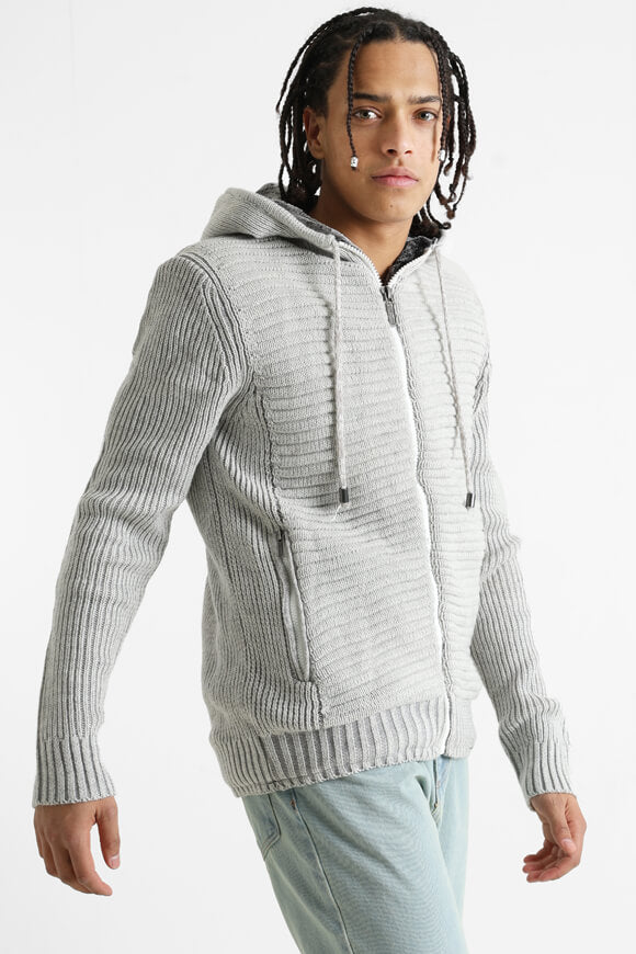 Veste en tricot doublée - Light Grey