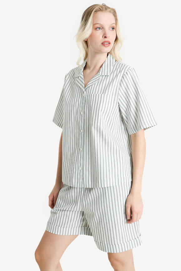 PCTAELYN Shirt - Cloud Dancer + Green