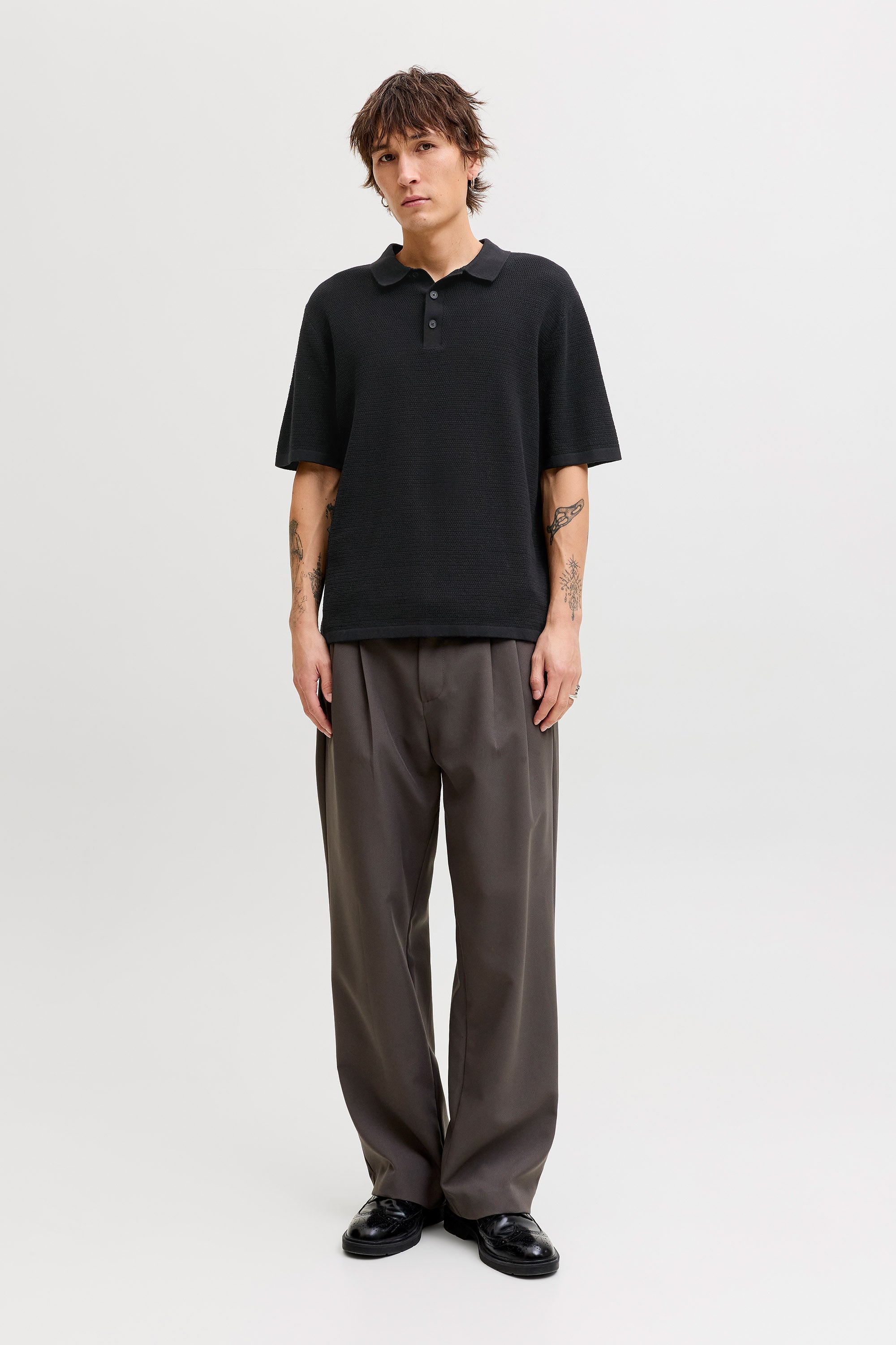 JJEGEORGE polo en tricot - Black